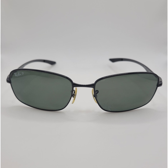 Ray-Ban Sunglasses Mens Black Green Polarized RB8308 Rectangular FRAMES ONLY - Picture 1 of 10